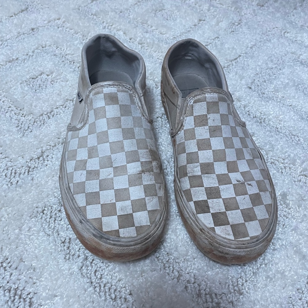 Old checker white vans